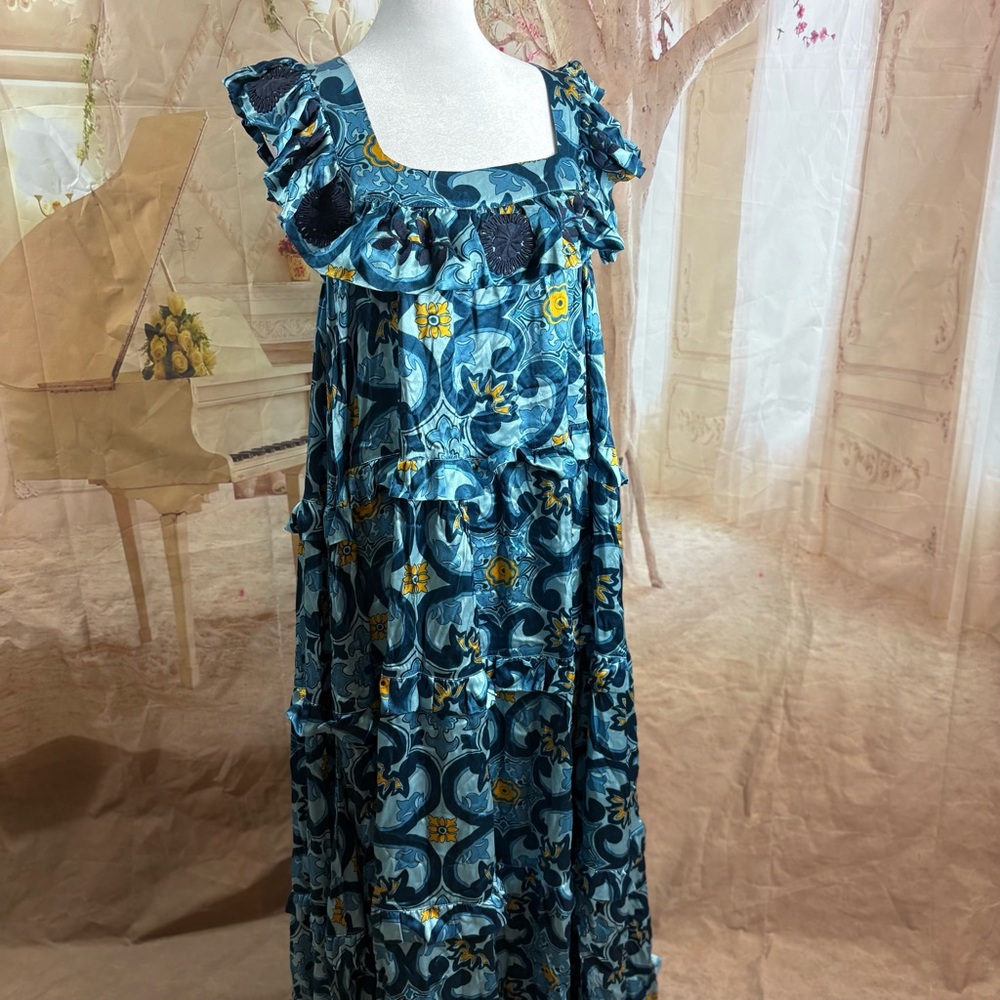 NEW Mi Golondrina Araceli Azules Azuelejos SPECIALTY LONG DRESS - Picture 9 of 16